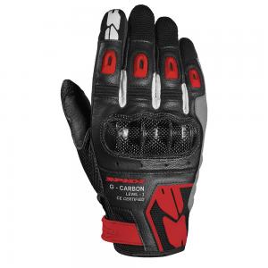 SPIDI GUANTI PELLE G-CARBON NERO/ROSSO