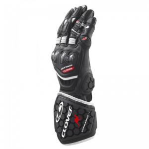 CLOVER RS-9 GUANTI RACING PELLE CANGURO NERO-BIANCO