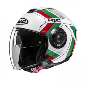 HJC CASCO JET i40N VELU BIANCO VERDE ROSSO